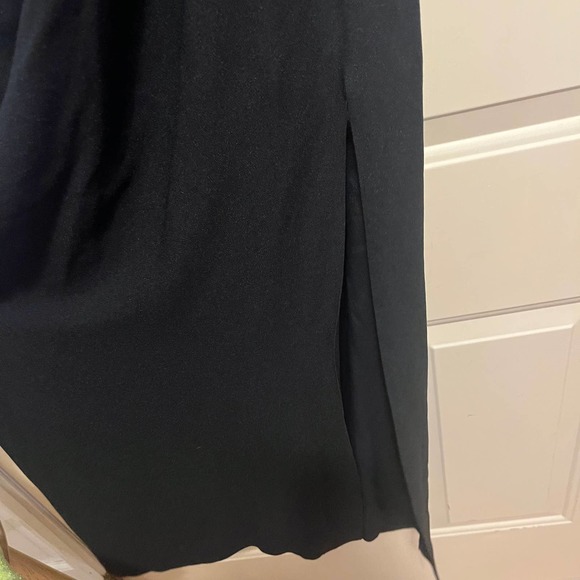 Max Mara Pianoforte Dress Gown Black One Shoulder Draped Sleeve US12 Full Length - Picture 8 of 10